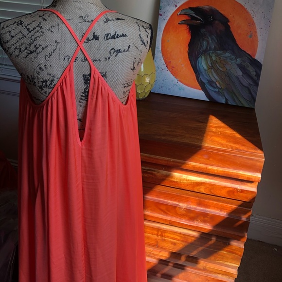 Banana Republic Silky Coral Dream Trapeze Dress - Picture 4 of 6